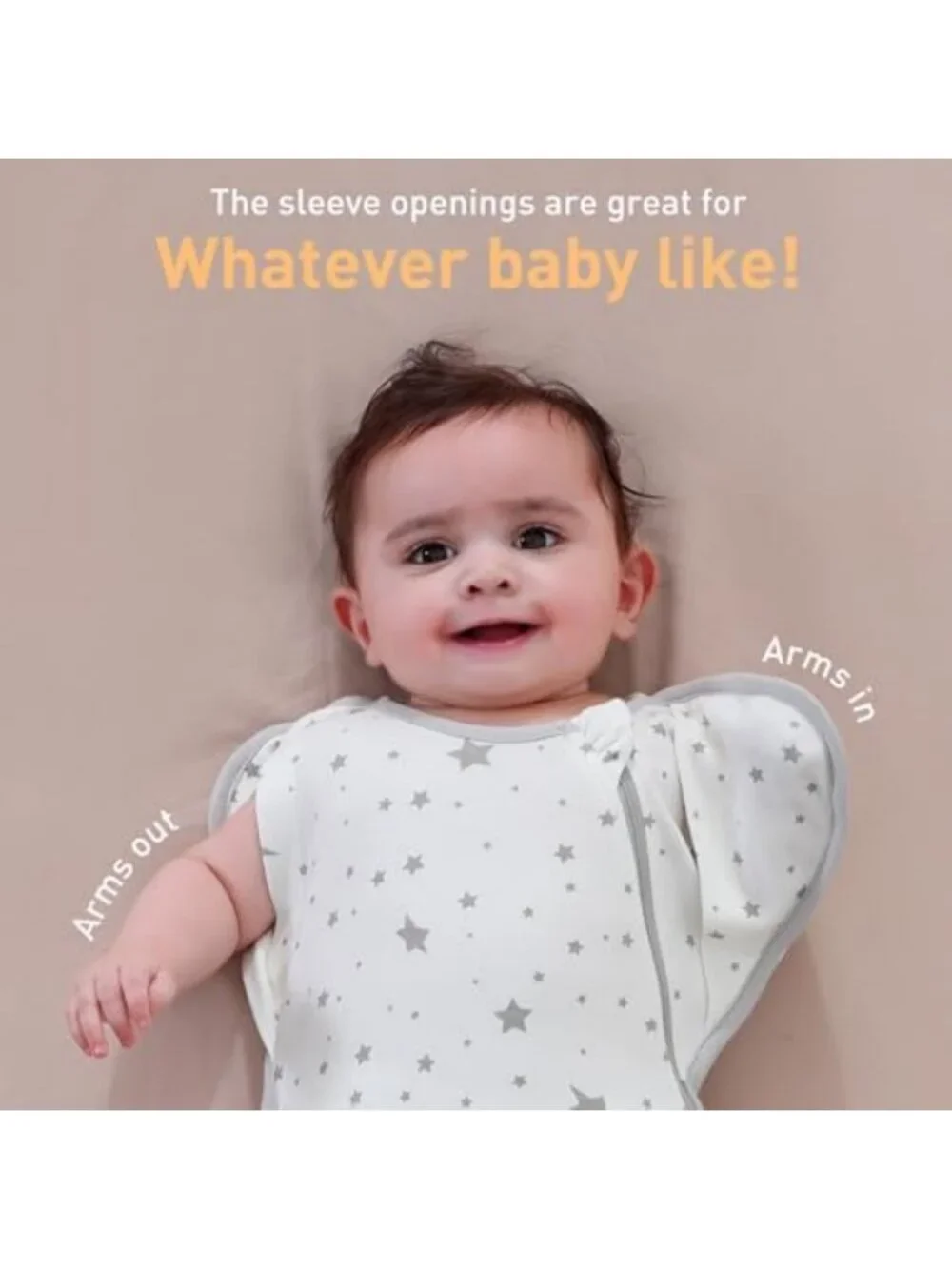 Soft Organic Cotton Swaddles for Newborns 0-3 Months | Arms Up Design, Unisex